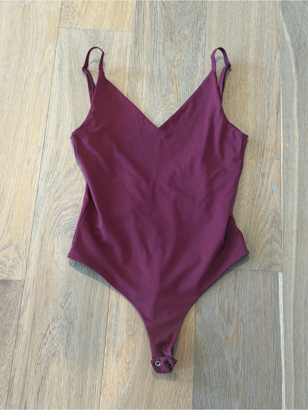 REORIA Wine Red V-Neck Bodysuit S